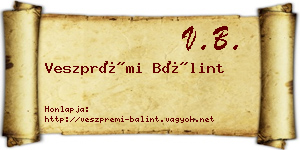 Veszprémi Bálint névjegykártya