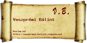 Veszprémi Bálint névjegykártya